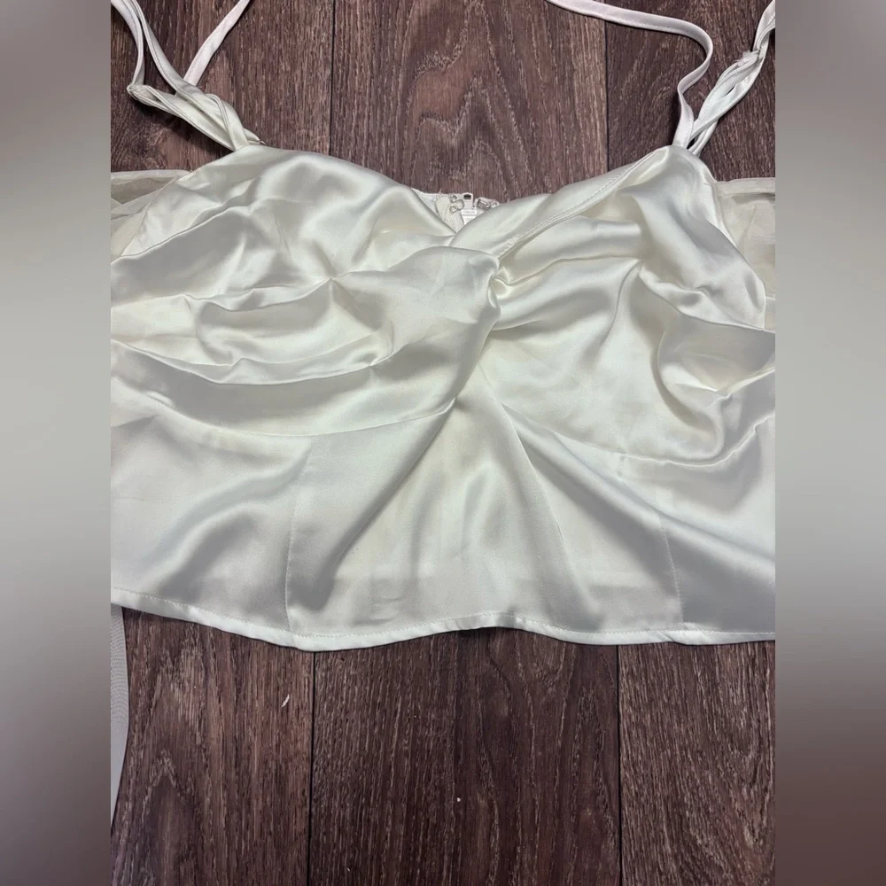 Princess Polly Satin and Sheer Top Sz 10-0345